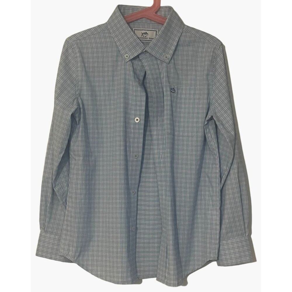 Southern Tide Intercoastal Dress Shirt Blue Boys Size Small 6-7 Excellent Like N